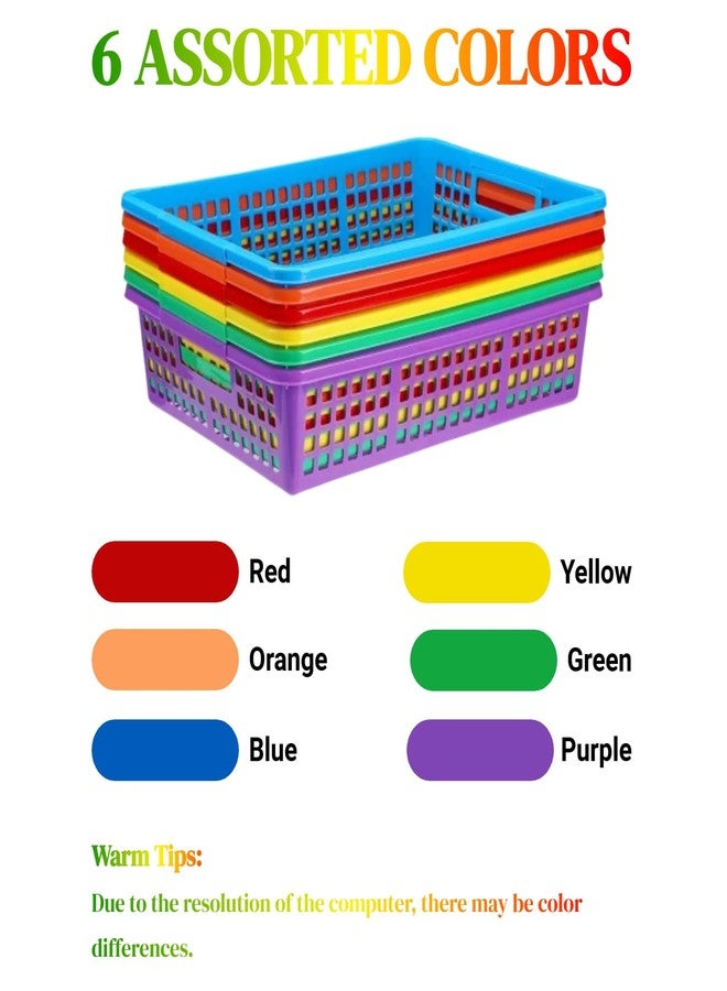 RAUVOLFIA 6 Pack Plastic Turn in Paper Trays for Classroom, Colorful Storage Bin Basket Organizers for School Supplies, Classroom Organization and Storage Tray Holds 4A Paper - Image 3