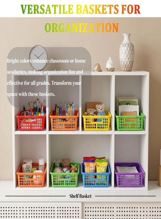 RAUVOLFIA 6 Pack Plastic Turn in Paper Trays for Classroom, Colorful Storage Bin Basket Organizers for School Supplies, Classroom Organization and Storage Tray Holds 4A Paper - Image 5