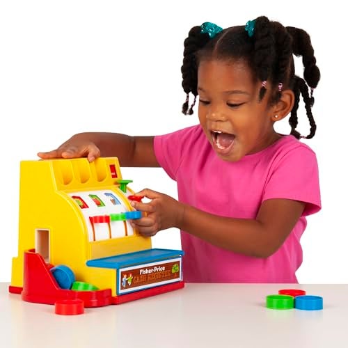Basic Fun Fisher-Price Classics - Retro Cash Register - Great Pre-School Gift for Girls and Boys, Kids and Toddlers, Birthday Gift, Christmas, Holiday, Ages 2+ - Image 3