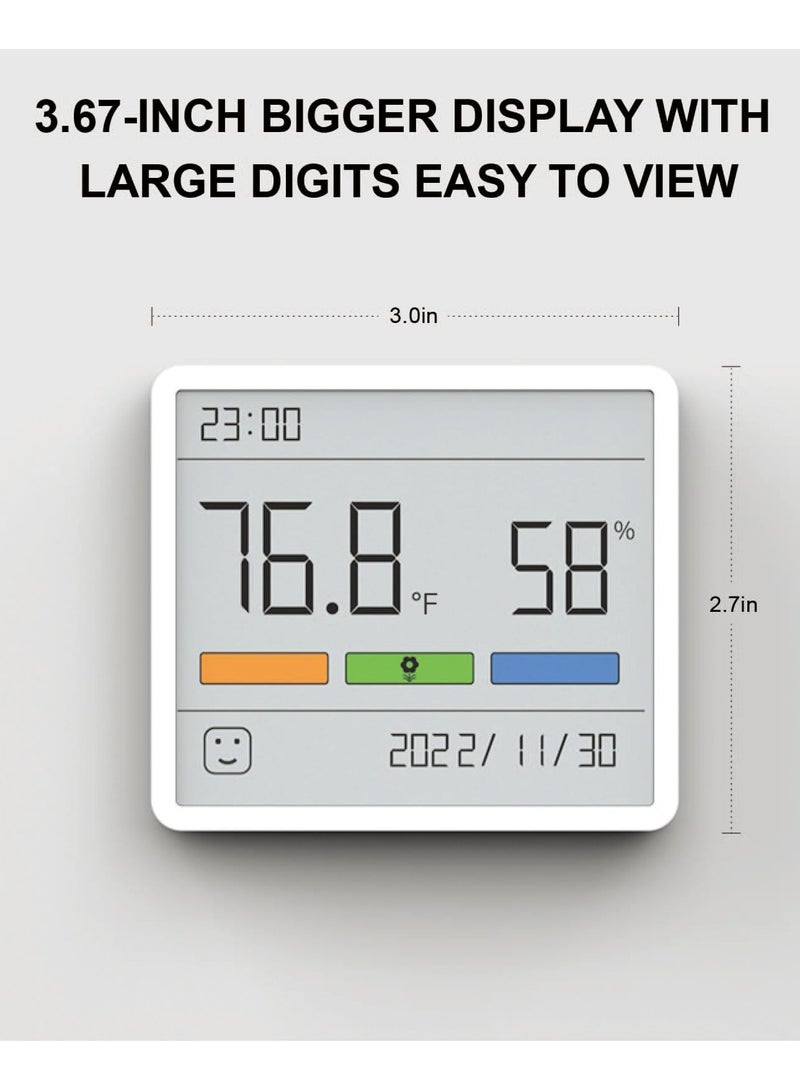Digital Thermometer Hygrometer Indoor Thermometer Room Temperature Gauge Humidity Monitor with Large Digital Date Clock for Home Office Greenhouse Warehouse - Image 5