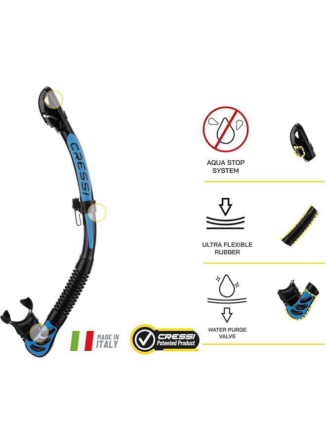 Cressi Alpha Ultra Dry Snorkel Ideal For Snorkelling Apnea And Diving Adult Unisex - Image 2