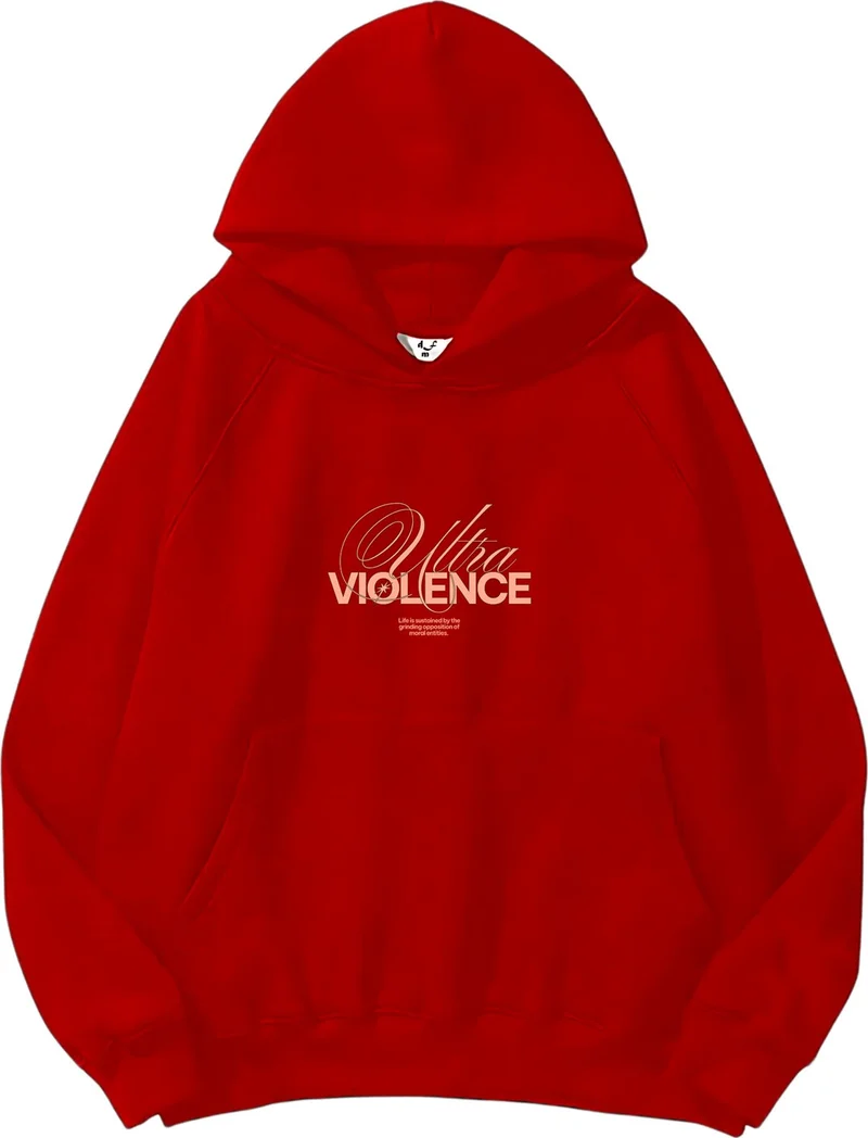 دوغ فش Women, Men's Sweatshirt Ultra Violence Printed Bold Red Lover Sweatshirt
