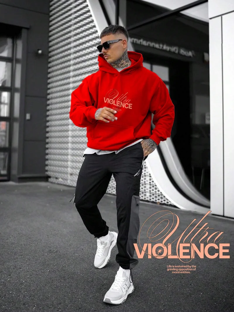 دوغ فش Women, Men's Sweatshirt Ultra Violence Printed Bold Red Lover Sweatshirt