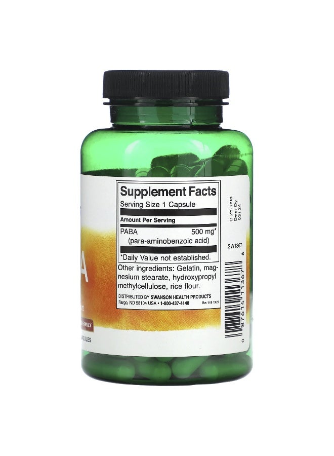 SWANSON سوانسون، بABA، 500 ملغ، 120 كبسولة - Image 2