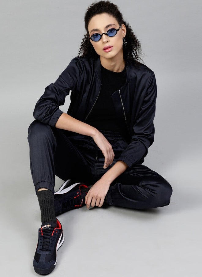 STREET 9 Navy Blue Lightweight Sporty Jacket for Women - Image 5