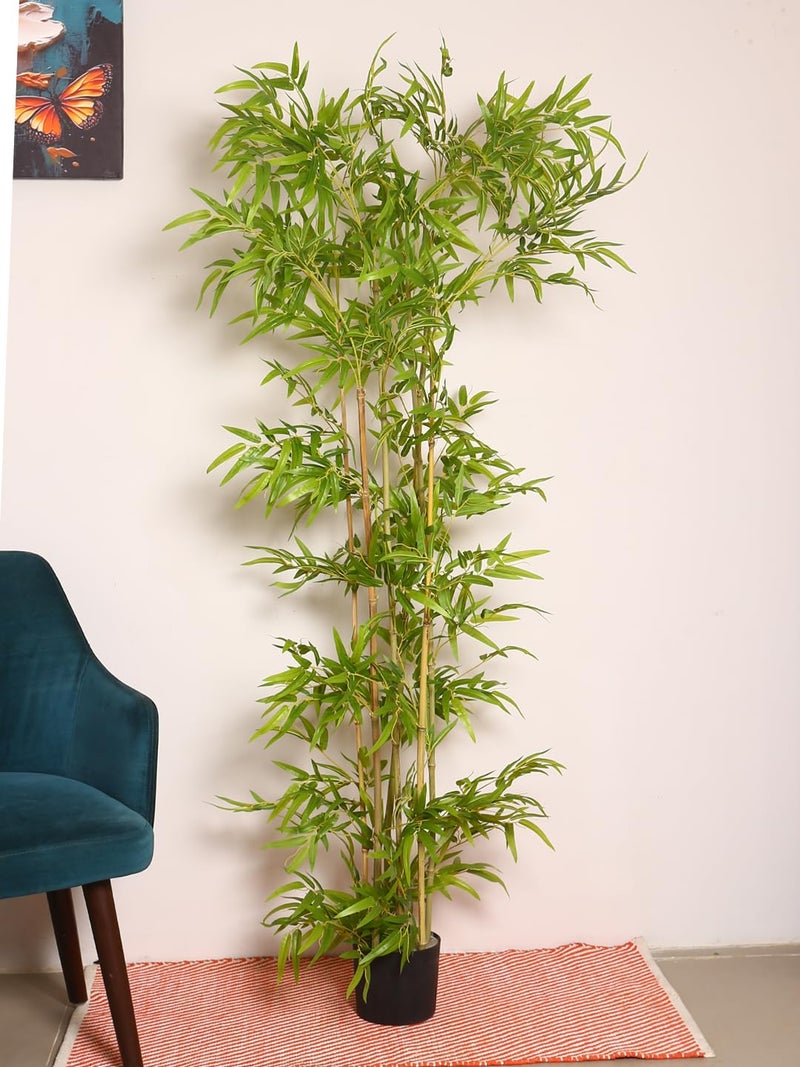 ARICK DECOR 6FT Artificial Bamboo Tree, Potted Artificial Bamboo Fake Greenery Plant in Pot with Lifelike Leaves for Home Office Restaurant Indoor Outdoor Decor - Image 1