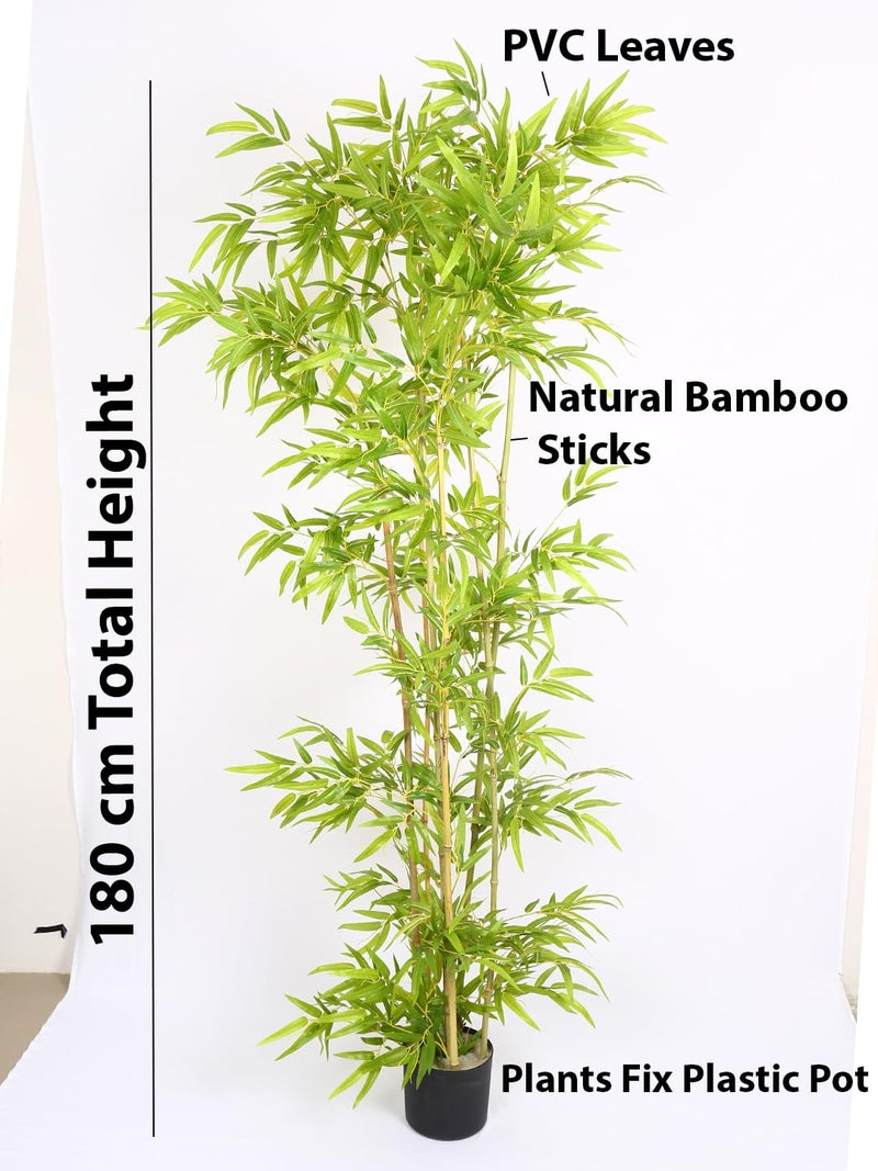 ARICK DECOR 6FT Artificial Bamboo Tree, Potted Artificial Bamboo Fake Greenery Plant in Pot with Lifelike Leaves for Home Office Restaurant Indoor Outdoor Decor - Image 3