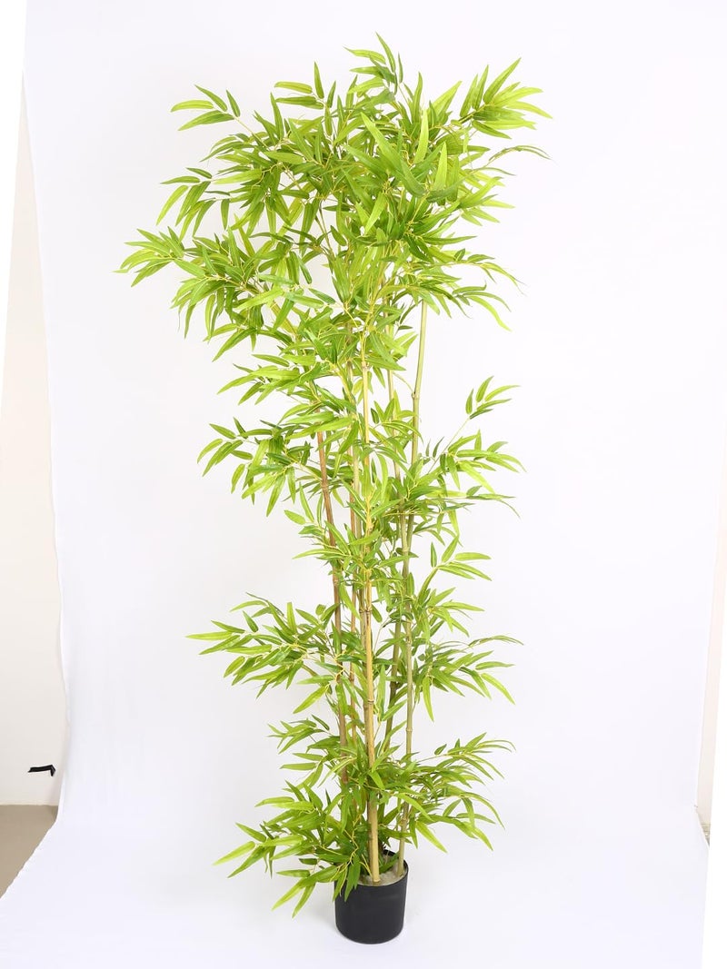 ARICK DECOR 6FT Artificial Bamboo Tree, Potted Artificial Bamboo Fake Greenery Plant in Pot with Lifelike Leaves for Home Office Restaurant Indoor Outdoor Decor - Image 2