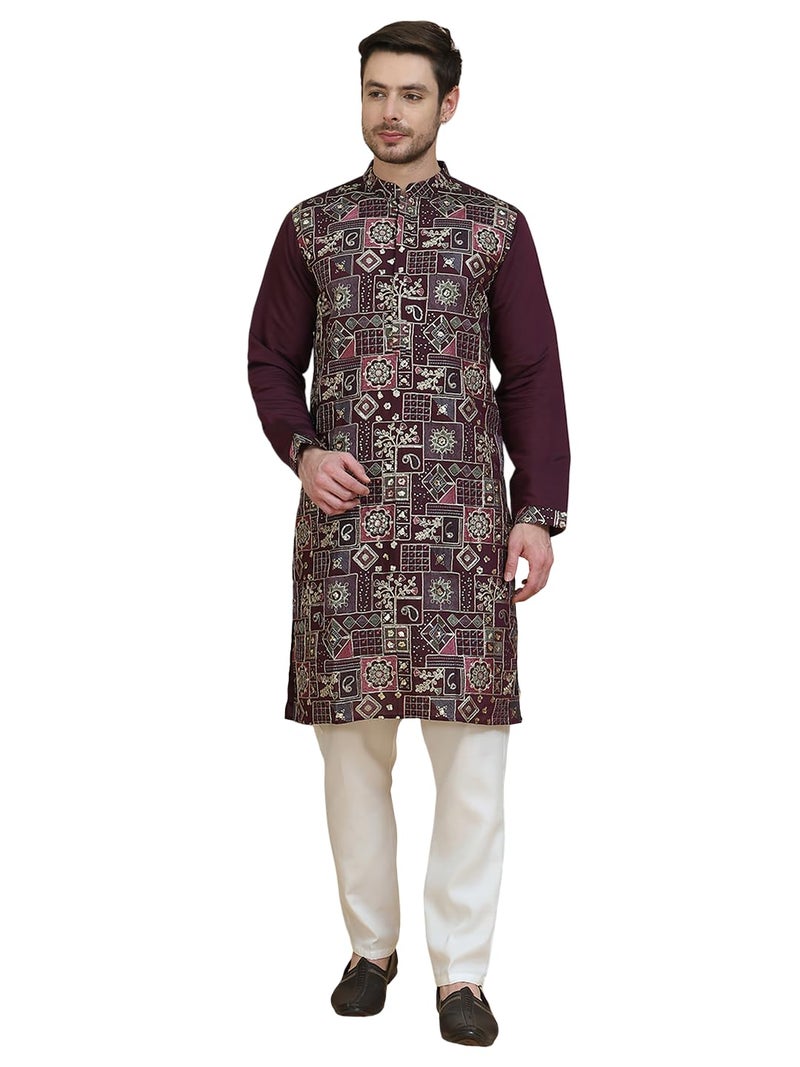 jompers طقم قميص طويل الأكمام مزخرف للرجال من جومبرز بتصميم زهور - Image 1