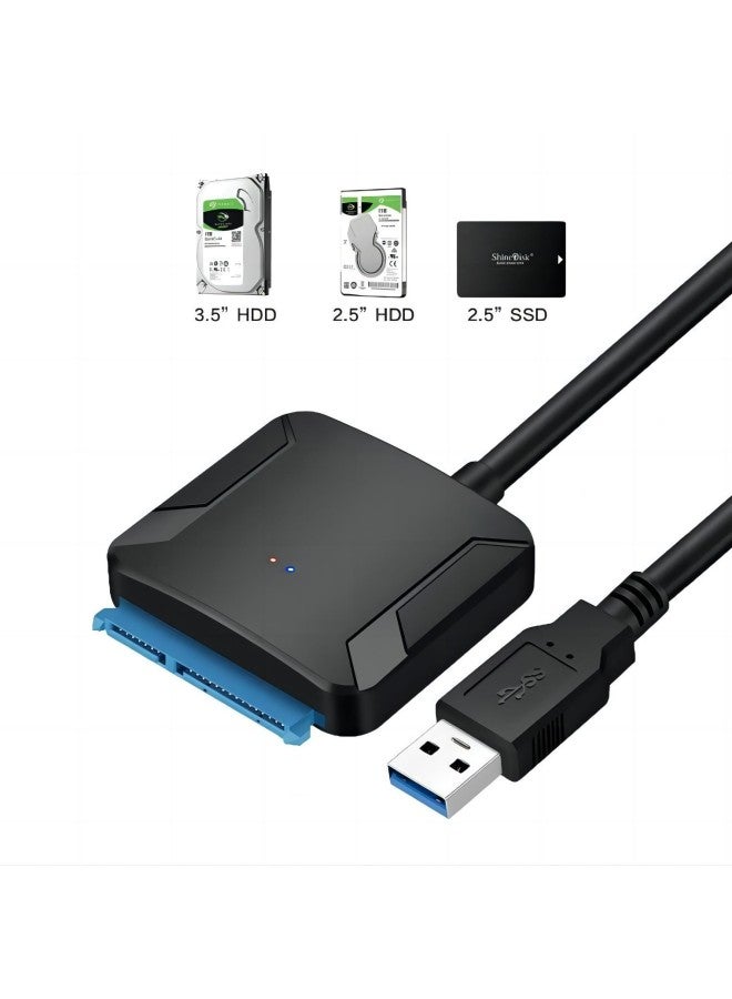 Easy Drive Cable Usb3.0 2.5/3.5 Inch Mechanical SSD Hard Disk Universal Adapter Cable External Reading SAT-Color:USB3.0 To SATA Single Line + European Standard Power Supply  - Image 2