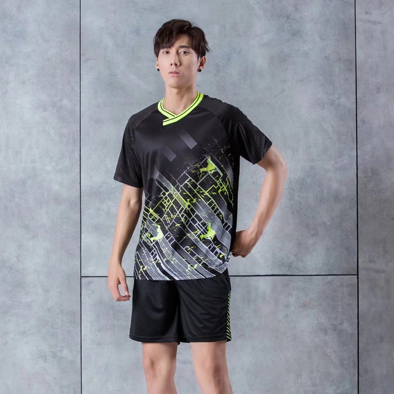 Generic New Badminton Set for Team Training and Casual Sports Men's black top