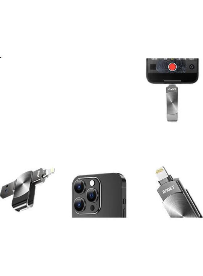 EAGET Eaget 256Gb Lightning Usb3.0 Apple Phone Flash Drive, I66 Official Mfi Certified, One-Click Backup, Iphone/Ipad Expansion, Compatible With Computers And Laptops, Dual-Use Thumb Drive - Image 1