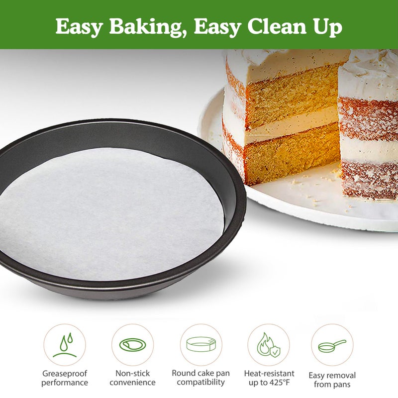Regency Wraps Parchment Paper Circles For Round Cake Pans, Greaseproof Liners for Non-Stick Baking, 9" (Pack of 100), White - Image 3