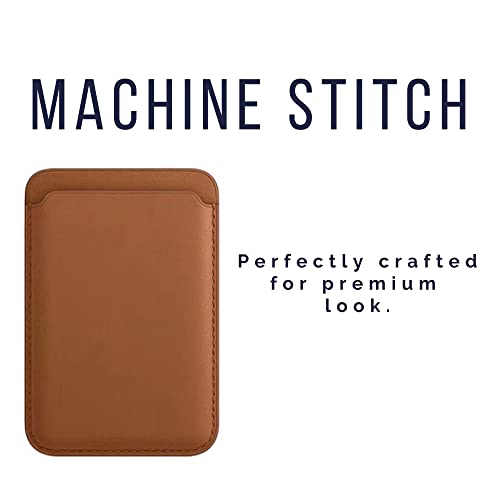 Captese Faux Leather Unisex MagIT Wallet Pouch, Card Holder, Compatible with MagSafe/PixelSnap, for iPhone 17/16/15/14/13/12/Pixel 10 Series (Saddle Brown) - Image 2