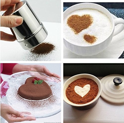 Honbay Stainless Steel Chocolate Shaker Icing Sugar Powder Cocoa Flour Coffee Sifter Cooking Tools Lid Chocolate Shaker Cocoa - Image 5