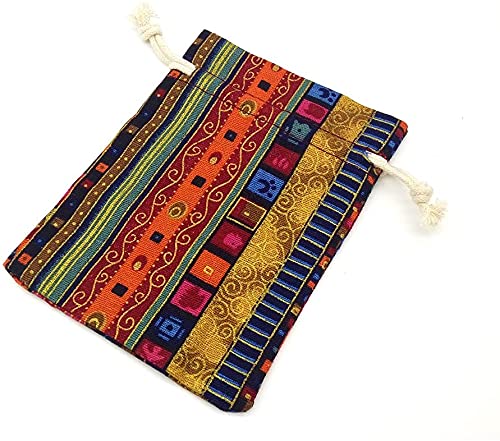 GALAOMA 24pc Egyptian Style Jewelry Coin Pouch Print Drawstring Gift Bag Cotton Sachet Candy Travel Purse Ethnic Reusable Grocery for Party Favors Wedding Holiday - Image 4