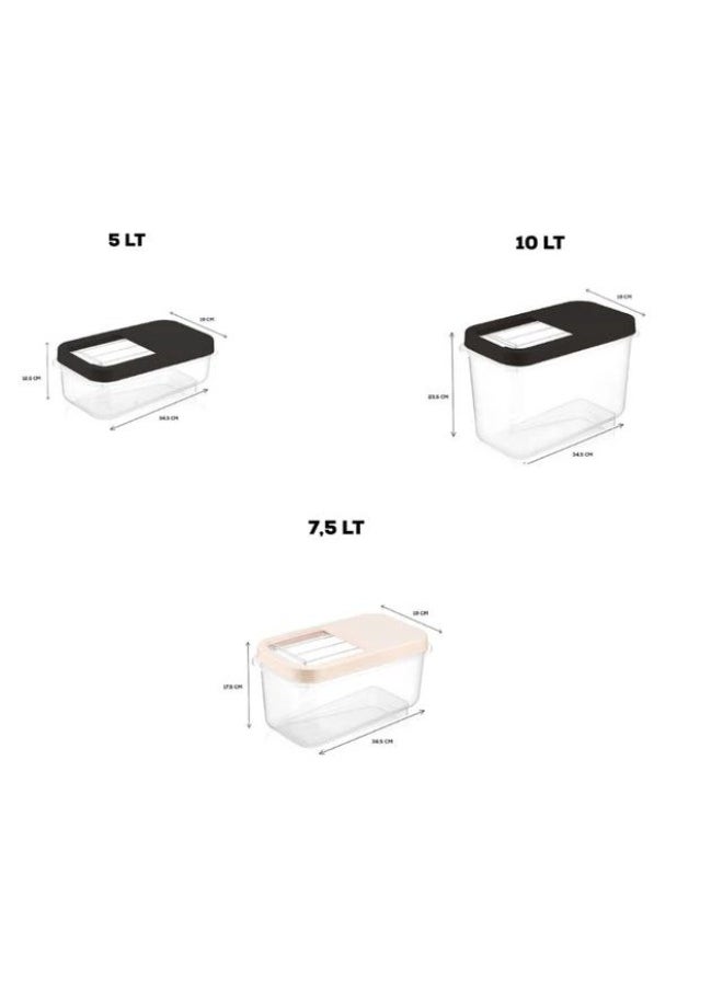 Dunya Plastik Dunia BlackGrain/Cereal Container 10L with Slide Lid - Storage Solution - BPA-Free (L=34.5cm W=19cm H=23.5cm)  - Image 5