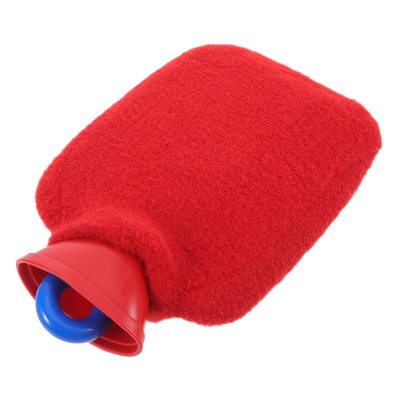 Cute Hot Water Bottle for Women: 800ml Portable Water Injection Heating Bag - Red Refillable Hand Warmer - Reusable Soft Warm Pouch for Winter - Image 1