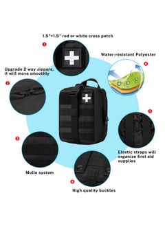 Gonex Gonex MOLLE Medical Pouch EMT First Aid Pouch Rip-Away IFAK Tactical Utility Pouch for Outdoor Activities Medical Supplies (Bag Only), Black  - Image 3