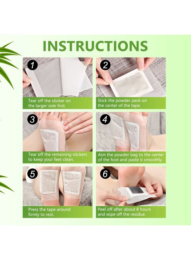Tudiqe 20PCS Foot Pads, Natural Bamboo Vinegar Ginger Powder Foot Pads, Easy to Use and Feel Better, Ginder Foot Pads for Relaxation, Relieve Stress, Remove Dampness, Pain Relief - Image 5