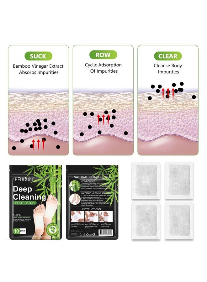 Tudiqe 20PCS Foot Pads, Natural Bamboo Vinegar Ginger Powder Foot Pads, Easy to Use and Feel Better, Ginder Foot Pads for Relaxation, Relieve Stress, Remove Dampness, Pain Relief - Image 3