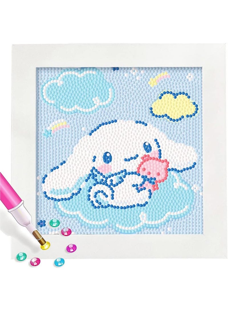 Cute 5D Diamond Art Kits with Frame,  DIY Painting Art for Adults Kids, Diamond Arts and Crafts Sets, Big Gem Full Drill Diamond Dots for Women  - Image 1