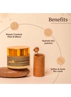 MELLOW Herbal Crack Heal Cream With Beeswax, Til & Arandi Oil To Repair Rough & Cracked Heels, Ayurvedic Foot Healing Cream, Gmo, Paraben & Silicone Free, Ayush Certified [50 Gm]  - Image 2