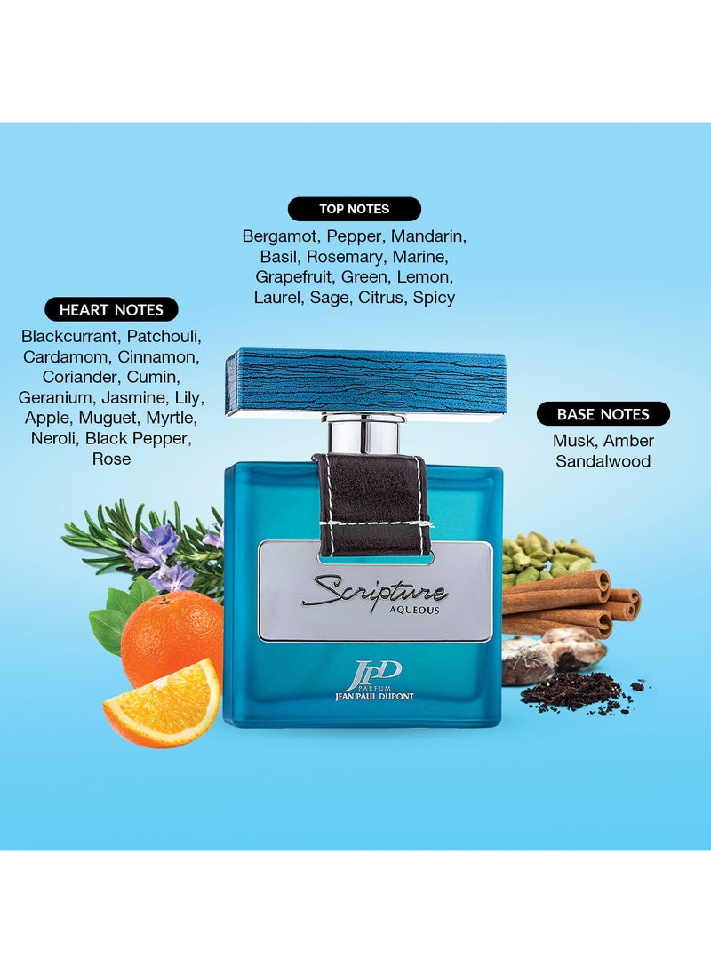 Jean Paul Dupont Scripture Aqueous Eau de Toilette For Men 100ml  - Image 3