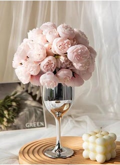 Kutis 1-Bundle Artificial  Little Rose Bouquet/Simulation Rose Bouquet Suitable for Home Living Room Bedroom Dining Room Party Decoration Pink 22 x 31 Centimeter  - Image 2