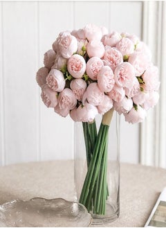 Kutis 1-Bundle Artificial  Little Rose Bouquet/Simulation Rose Bouquet Suitable for Home Living Room Bedroom Dining Room Party Decoration Pink 22 x 31 Centimeter  - Image 1