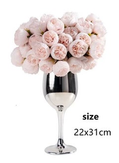 Kutis 1-Bundle Artificial  Little Rose Bouquet/Simulation Rose Bouquet Suitable for Home Living Room Bedroom Dining Room Party Decoration Pink 22 x 31 Centimeter  - Image 5