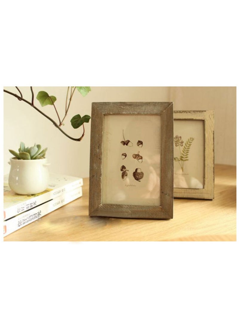 Retro Wooden Picture Frame 6-Inch Vintage Photo Display Frames for Home Office Shop Store 4R Decoration Draws Festivals Gift Antique Wood Color - Image 2