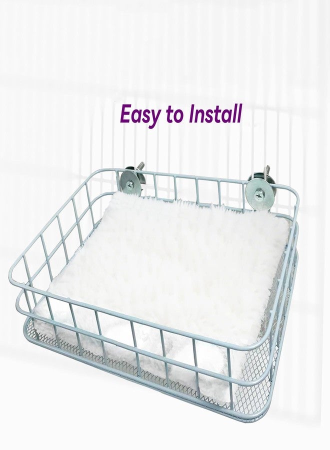 JSLZF Rat Bed, Cage Platform Accessories, Metal Ferret Hammock with Mat, Chew Proof Hanging Squirrel Ledge, Small Animal Habitat for Hamster, Sugar Glider, Blue - Image 4