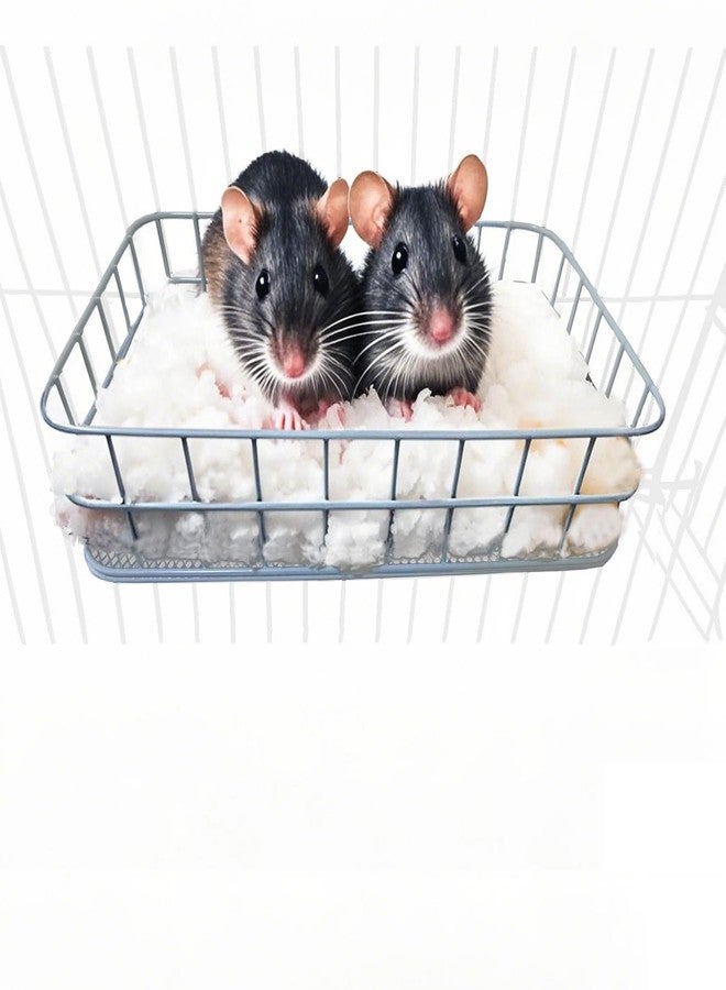 JSLZF Rat Bed, Cage Platform Accessories, Metal Ferret Hammock with Mat, Chew Proof Hanging Squirrel Ledge, Small Animal Habitat for Hamster, Sugar Glider, Blue - Image 1