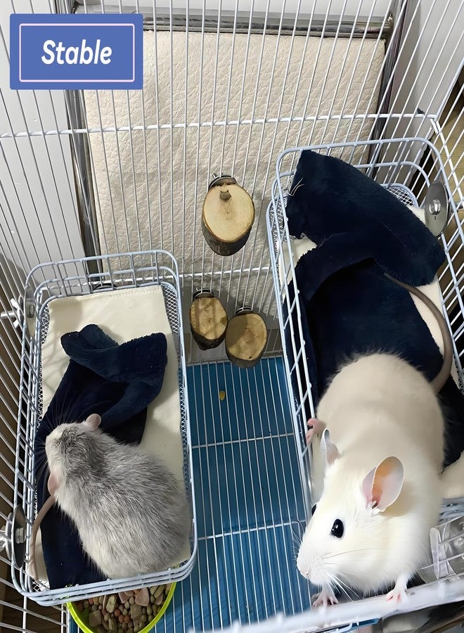 JSLZF Rat Bed, Cage Platform Accessories, Metal Ferret Hammock with Mat, Chew Proof Hanging Squirrel Ledge, Small Animal Habitat for Hamster, Sugar Glider, Blue - Image 5