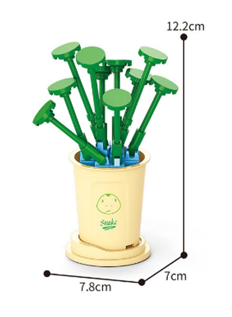 Copper Coin Grass 62pcs Model Set Assembly Building Blocks Creative Diy Plant Assembly Toys Children Adult Home Decoration - Image 2