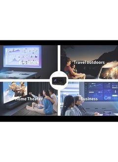 Umiio Umiio 4K WiFi6 Bluetooth Projector Home Theater Video Projector, Focus By Remote Control, Keystone Smart Projector Compatible with Android, iOS,PC,1200ANSI, 50"-150" Screen Projection (Black)  - Image 5