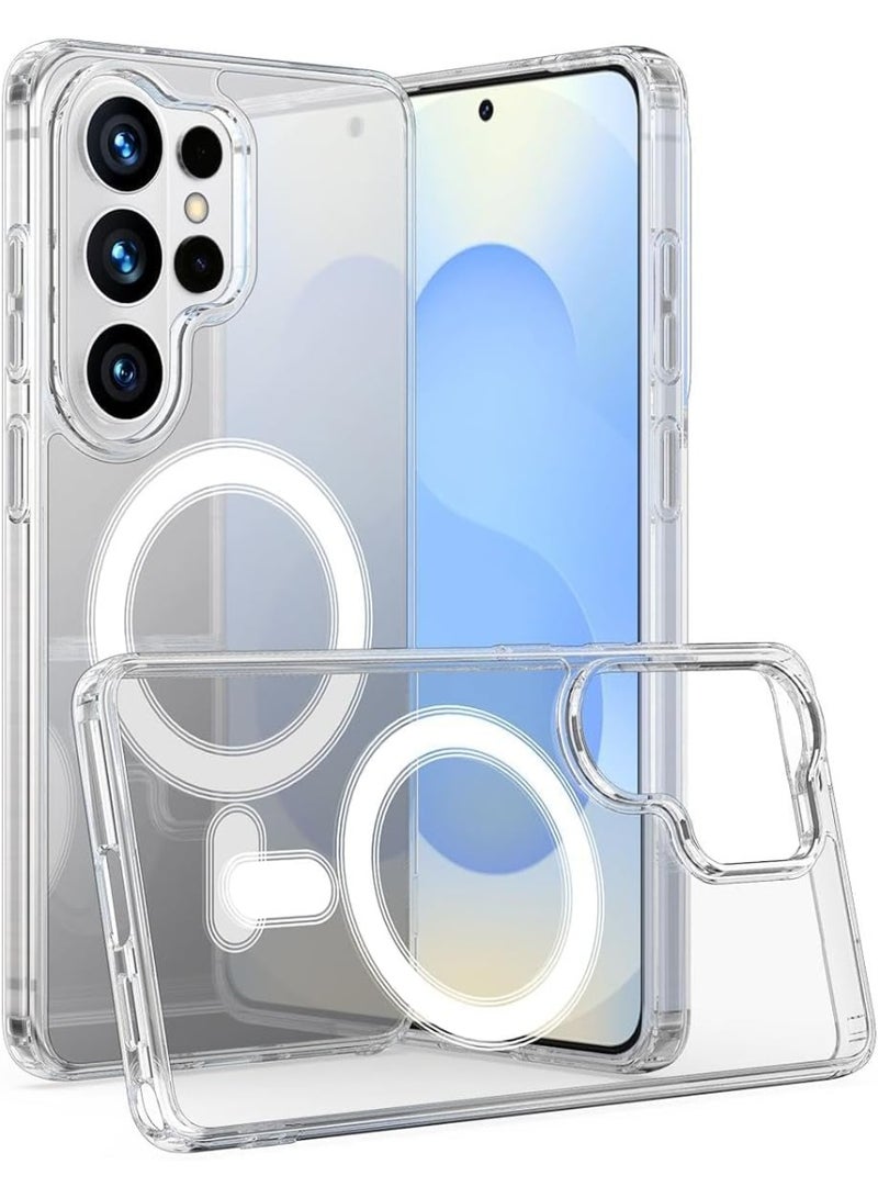 Clear Case Compatible with Samsung Galaxy S26 Ultra 5G Magnetic Compatible with MagSafe, Shock Absorption TPU Edges and Anti-Yellow Hard PC Back - Image 1