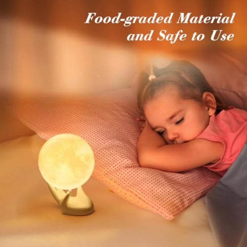3D Moon Lamp with Ceramic Base, Levitating Moon Lamp for Room Home Decor, LED Night Light, Mood Lighting with Touch Control Brightness, Rechargeable Night Light for Teen Girls Boys 8CM, White Light - Image 5