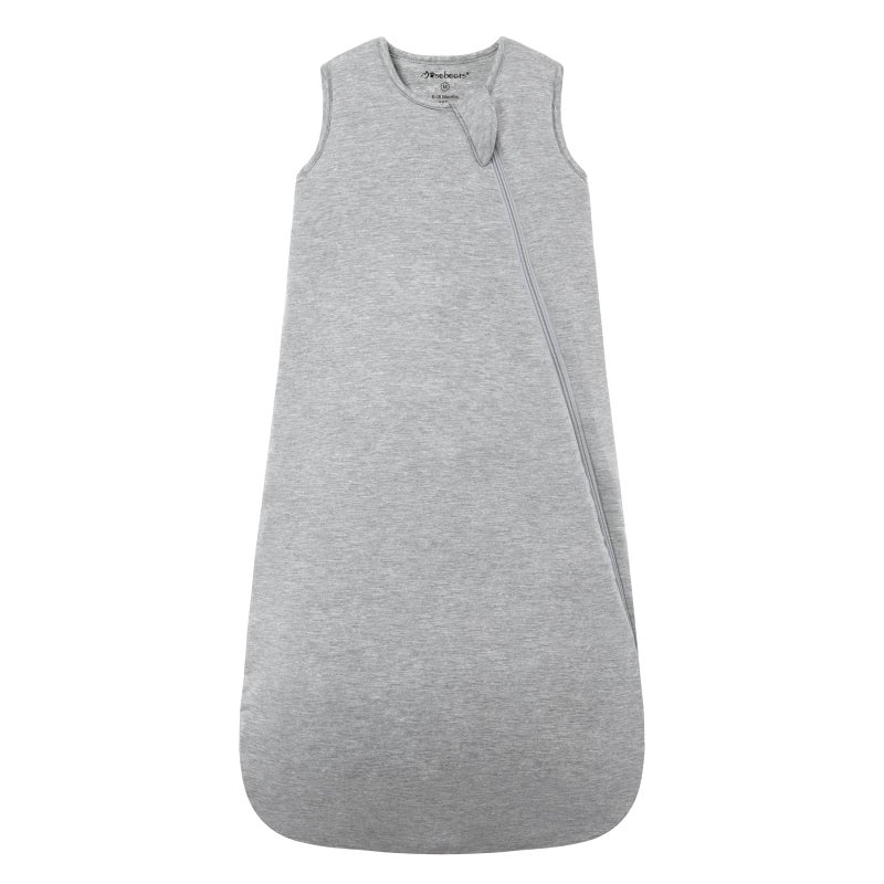 Mosebears Unisex Rayon Made from Bamboo Wearable Blanket with 2Way Zipper25 Tog Baby Winter Sleep Sack Grey618 Months