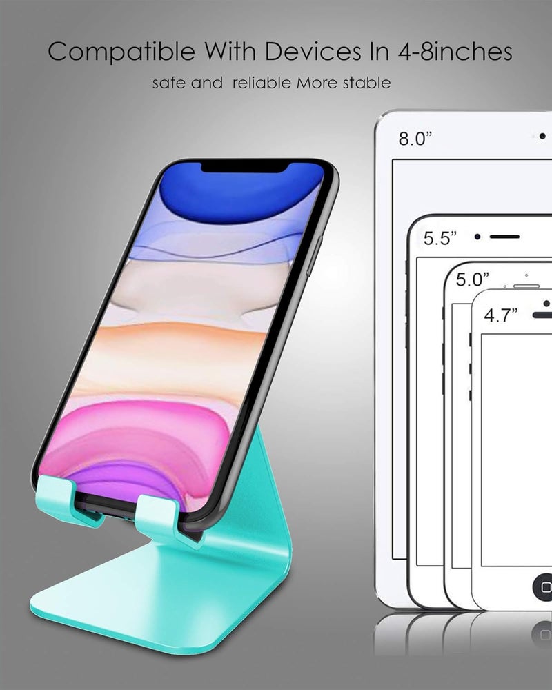 CreaDream Cell Phone Stand, Cradle, Holder,Aluminum Desktop Stand Compatible with Switch, All Smart Phone, iPhone 11 Pro Xs Max Xr X Se 8 7 6 6s Plus SE 5 5s (Mint Green) - Image 4