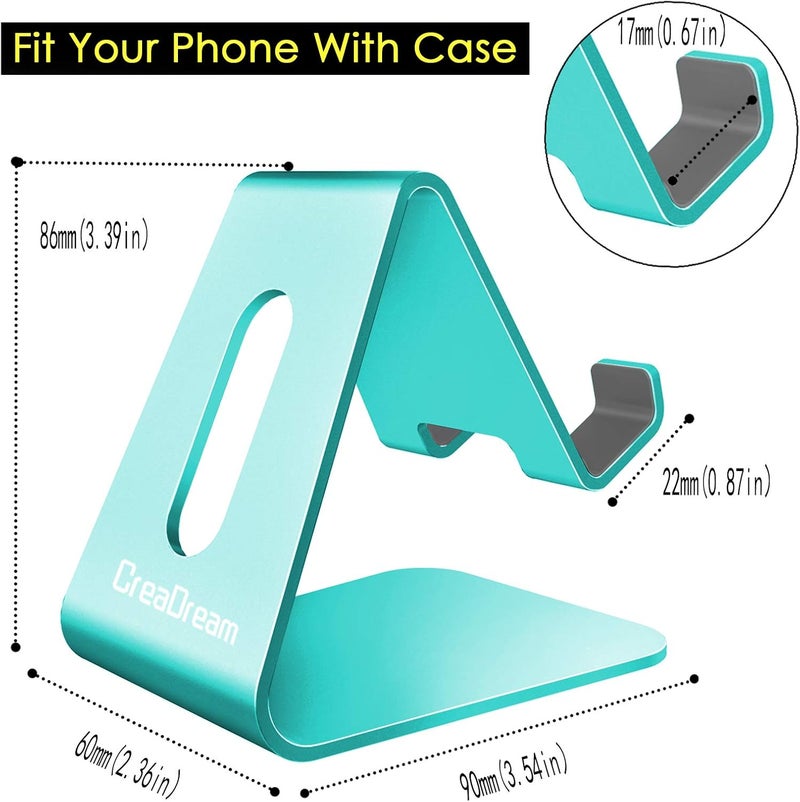 CreaDream Cell Phone Stand, Cradle, Holder,Aluminum Desktop Stand Compatible with Switch, All Smart Phone, iPhone 11 Pro Xs Max Xr X Se 8 7 6 6s Plus SE 5 5s (Mint Green) - Image 5