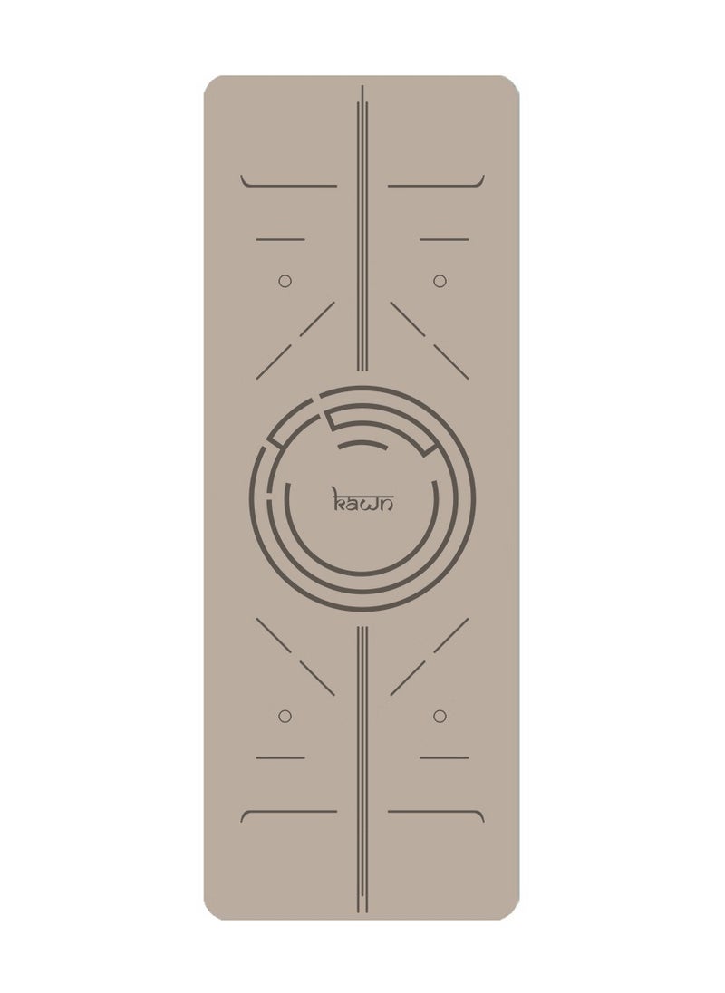 KAWN.YOGA - Beige Mat. Non-Slip. Strap Included. High Performance Material Exercise Mat Ideal For Hiit, Plates, Yoga And Other Workouts - Image 1