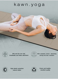 KAWN.YOGA Beige Mat. Non-Slip. Strap Included. High Performance Material Exercise Mat Ideal For Hiit, Plates, Yoga And Other Workouts  - Image 5