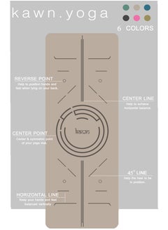 KAWN.YOGA Beige Mat. Non-Slip. Strap Included. High Performance Material Exercise Mat Ideal For Hiit, Plates, Yoga And Other Workouts  - Image 2