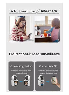 China Video Calling Camera Full HD 1080P Two Way Home Office Security Surveillance WiFi Camera With 2.8 Inch Screen For Baby Kids Elders Pets 350 Degree Night Vision Smart Motion Detection Free 32GB Card  - Image 4