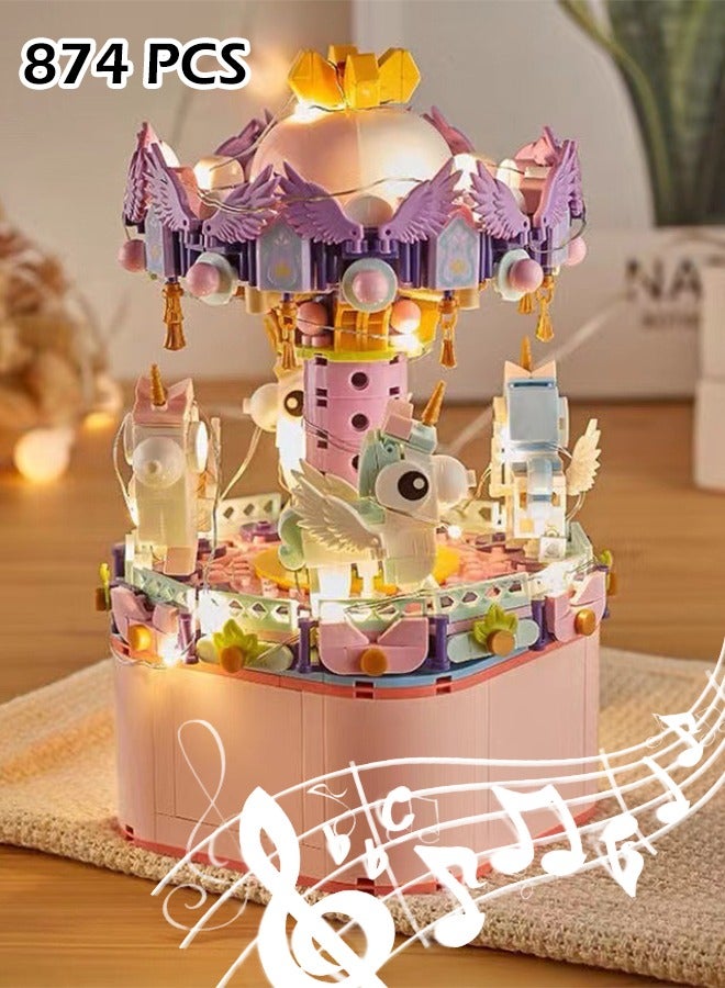 Loquat Music Box Building Toys, 874-Pcs Assemble Building Block DIY Educational Toys Set– Gift for Kids 3+ Years and Adults - Image 1