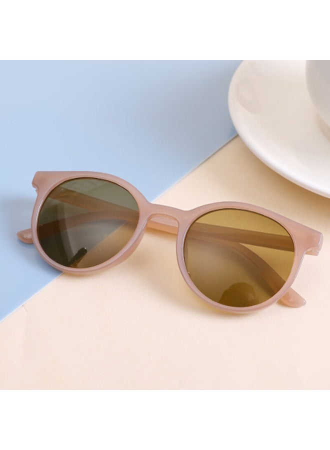 Yidun And Korean Trendy Party Candy Children's Sungl, Cute Children's Round Frame Gl For Back To School