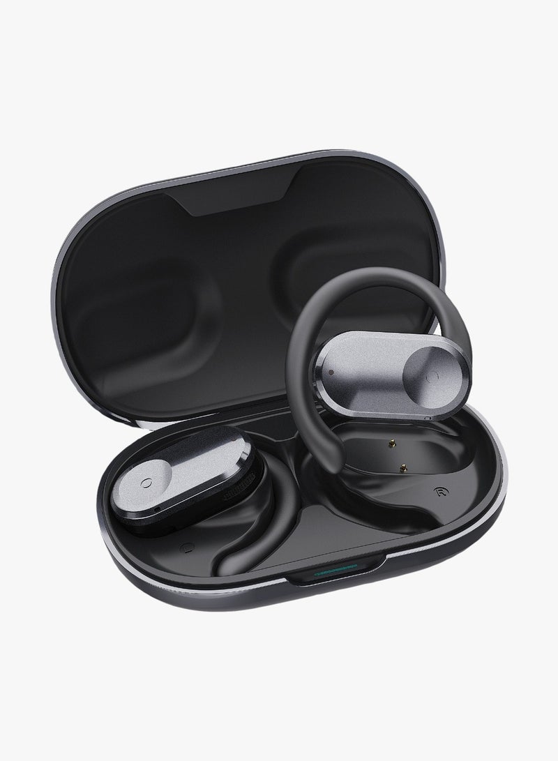 GREEN LION Ocean Open Ear Waterproof Headphones / 135° Free Rotation / Wireless Earbuds / Touch Control / Type-C Charging / 6 hrs Playtime / Hands-Free / Headphones for Gaming with Voice Assistant - Black - Image 1