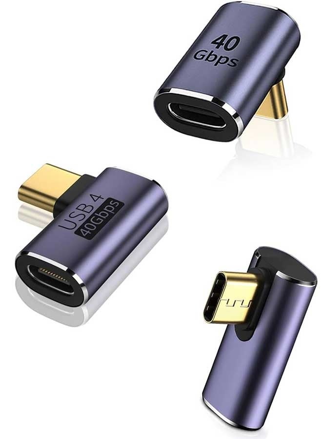 Tersely [3 Pack] 90° USB-C Adapter, USB C Male to Type C Female Right Angle 40Gbps 100W Thunderbolt 3/4/5 Extender for iPhone 17/16/15, MacBook, Steam Deck, Switch & USB-C Laptops - Image 1